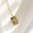 simple radiation square sun moon pendant goldplated titanium steel necklacepicture16