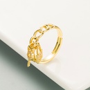 Copper goldplated hollow heartshaped open ring hipster couple ringpicture11