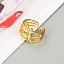 Copperplated 18K gold geometric butterfly ring opening adjustable index finger ringpicture11
