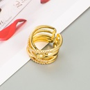 Copperplated 18K gold geometric butterfly ring opening adjustable index finger ringpicture12