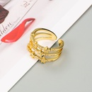 Copperplated 18K gold geometric butterfly ring opening adjustable index finger ringpicture13