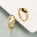 Copperplated 18K gold RINGS LOVE love black and white dripping oil ringpicture8