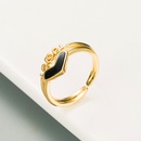 Copperplated 18K gold RINGS LOVE love black and white dripping oil ringpicture10