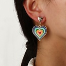 Rainbow love earrings retro alloy drop nectarine heart girl earringspicture9