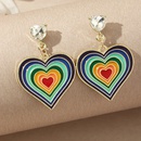 Rainbow love earrings retro alloy drop nectarine heart girl earringspicture10