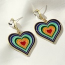 Rainbow love earrings retro alloy drop nectarine heart girl earringspicture11