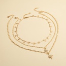Collar multicapa estrella luna cadena de clavcula estrella de cinco puntaspicture7