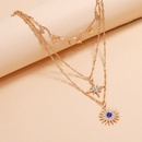 Multilayered wear fivepointed star diamond eightpointed star Sun Flower Pendant Tassel Necklacepicture9