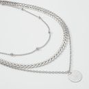 Alloy multilayer necklace geometric disc retro trend chain necklacepicture16