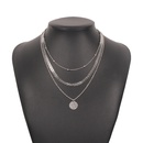 Alloy multilayer necklace geometric disc retro trend chain necklacepicture17
