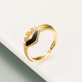 Copperplated 18K gold RINGS LOVE love black and white dripping oil ringpicture14