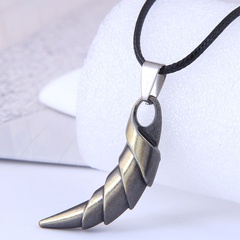 fashion  new style simple wolf horn wax rope necklace