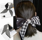 French fashion style new long tie hair silk scarf bow knot letter wave dot hair bandpicture61