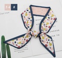 French fashion style new long tie hair silk scarf bow knot letter wave dot hair bandpicture70