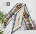 French fashion style new long tie hair silk scarf bow knot letter wave dot hair bandpicture74