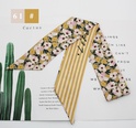 French fashion style new long tie hair silk scarf bow knot letter wave dot hair bandpicture76