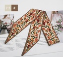 French fashion style new long tie hair silk scarf bow knot letter wave dot hair bandpicture86