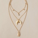 nouveau collier pendentif serrure en forme de C en forme d39toile  cinq branches serti de diamantspicture6