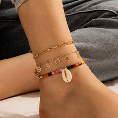 new style bohemian color beaded shell classic fashion LOVE anklet