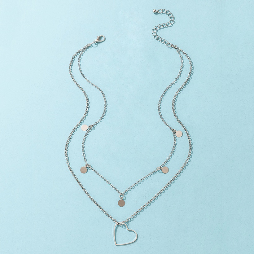 Bijoux Fantaisie Colliers | Nouveau Style De Mode Simple Disque Pompon Creux Collier Pendentif Amour - SM05403