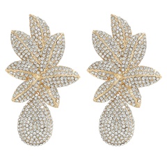 retro alloy earrings shiny diamonds pineapple earrings
