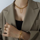 fashion tassel clasp thick chain titanium steel necklace bracelet setpicture22