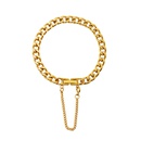 fashion tassel clasp thick chain titanium steel necklace bracelet setpicture20