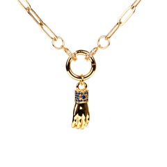 wholesale hip hop inlaid zircon palm pendant necklace
