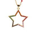 Collar colgante en forma de corazn de estrella de circonita colorida con micro incrustaciones de modapicture17