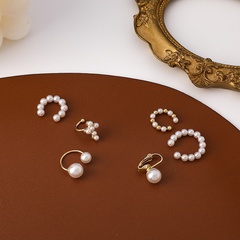 fashion alloy pearl three-piece ear bone clip set