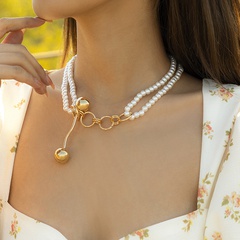 Mode runde Perlenkette doppelte Imitation Perlenkette