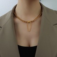 fashion tassel clasp thick chain titanium steel necklace bracelet setpicture28