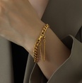 fashion tassel clasp thick chain titanium steel necklace bracelet setpicture30