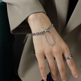 fashion tassel clasp thick chain titanium steel necklace bracelet setpicture31