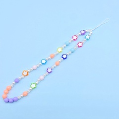fashion stars colored beads acrylic pearl mobile phone chain