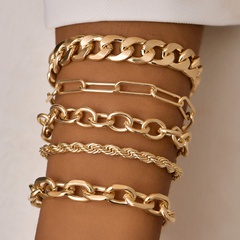 fashion new style simple metal texture bracelet set