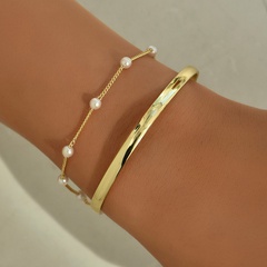 Simple fashion style pearl bracelet set