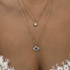 Mode neuen Stil einfache diamantbesetzte zweilagige Halskette