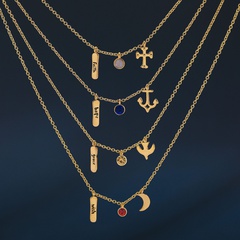 Fashion heart-shape letter copper zircon necklace wholesale