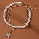 Simple multilayer star pearl anklet bohemian beach chain foot accessoriespicture10