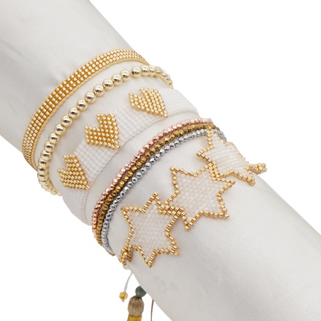 Fashion beaded geometric multi-layered Miyuki bead woven bracelet's discount tags