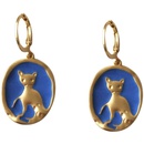 Retro Blue Cat Round Oil Drop Alloy Earringspicture15