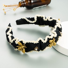 Fashion pearl wide-brimmed diamond-studded bee headband wholesale