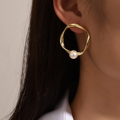 wholesale fashion square imitation pearl earrings