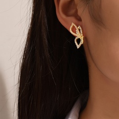 Butterfly Diamond Pearl Earrings