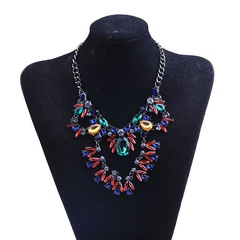 Fashion multi-color flowers diamond-studded necklaces wholesale