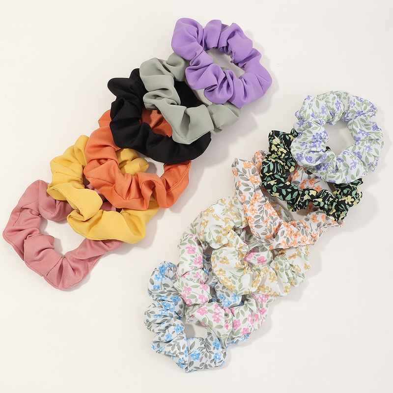 korean fashion new style simple flower hair scrunchies set