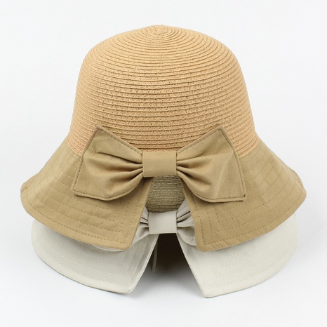 Sombrero del pescador de la paja de la bóveda del bowknot del protector solar de la sombrilla de la moda NHXO346315's discount tags