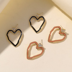 Korea new fashion diamond heart-shaped hollow earrings