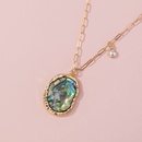 fashion irregular metal pendant natural color abalone shell necklacepicture14